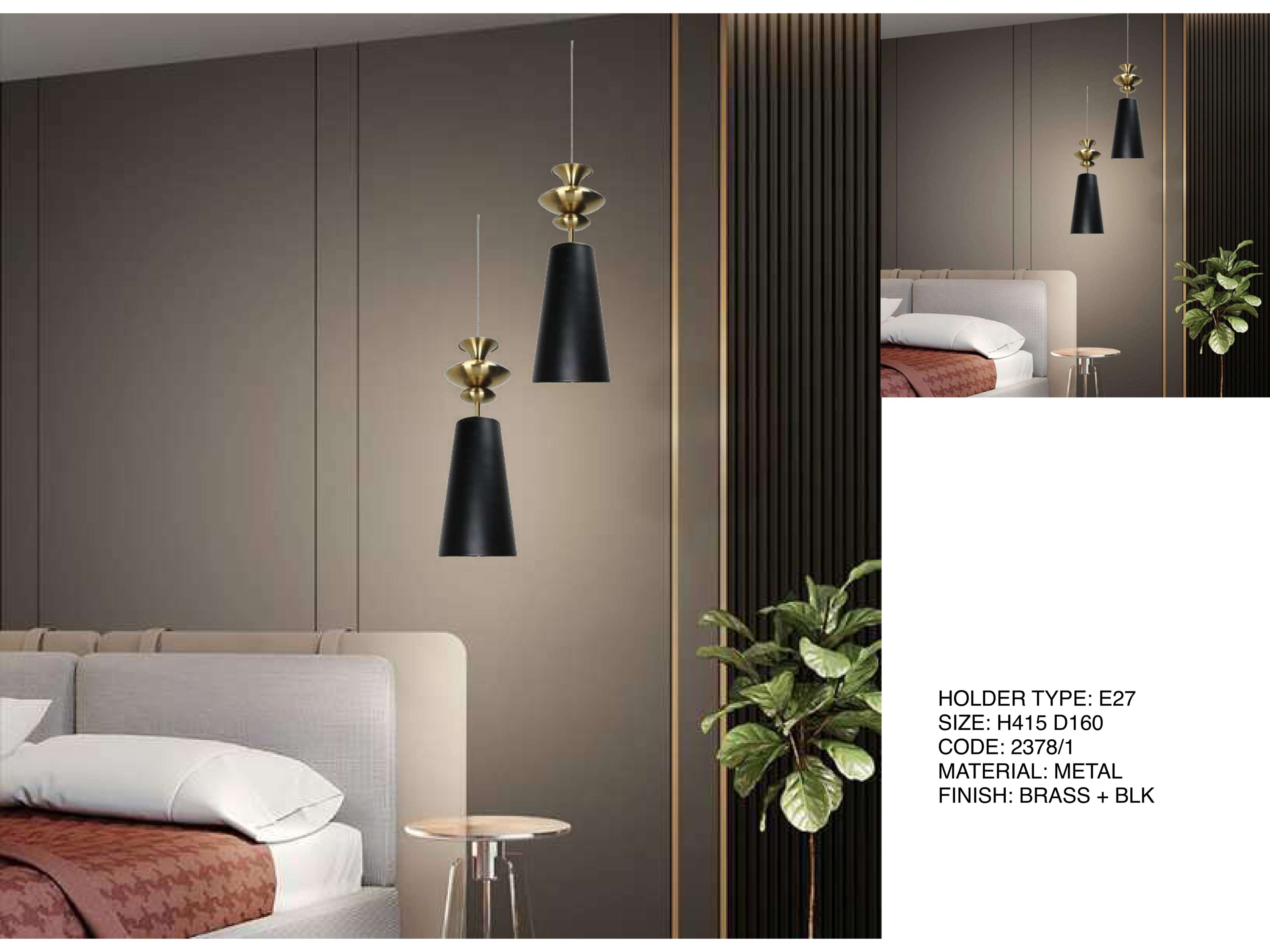 Beyond Lights - Brass Black Pendant- LCHL